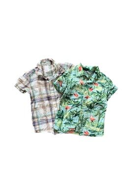 Old Navy Carter’s Little Boy Toddler 2PC Button Shirts 3T Plaid Hawaiian